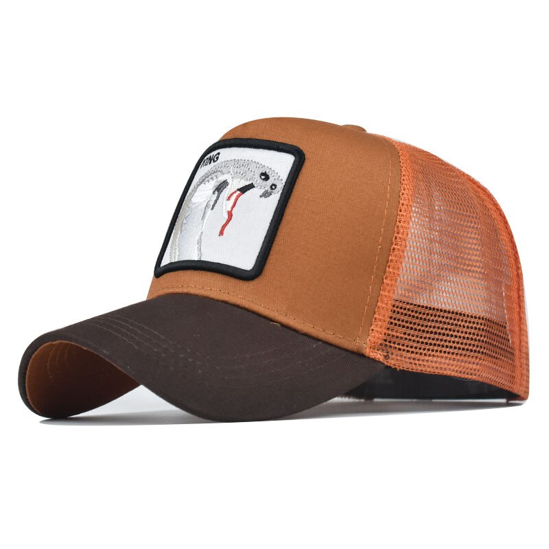 Schorpioen dier mesh geborduurd honkbalpet mannen en vrouwen pet hiphop pet: Slang oranje