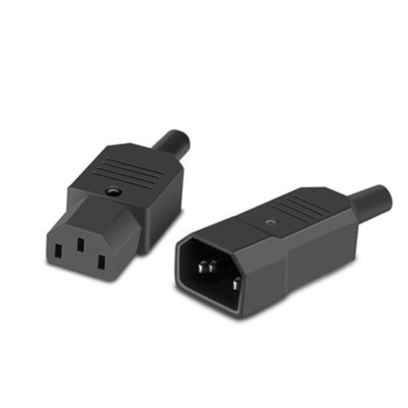 IEC Gerade Kabel Stecker Stecker C13 C14 10A 250V Schwarz weiblich männlich Plug Power Stecker 3 pin AC Buchse: Male and Female