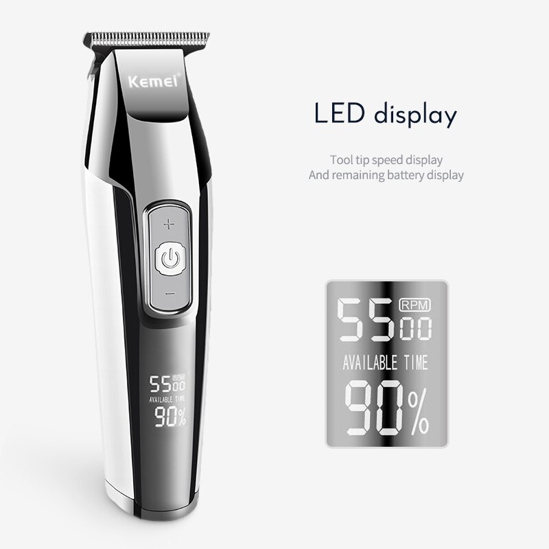 Wiederaufladbare Haar Clipper Professionelle Trimmer LCD Display 0mm Glatze Bart Trimmer Männer der Elektrische Haar Schneiden Maschine 3