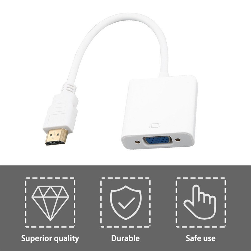 Hdmi Male Naar Vga Vrouwelijke 1080P Video Kabel Hdtv Pc Cord Converter Hdmi Naar Vga Adapter Kabel Hdmi Naar vga Kabel Wit