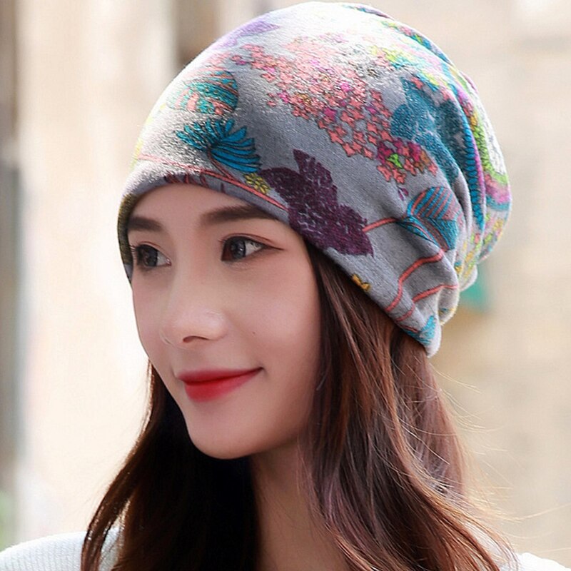 Longguard Polyester chapeau adulte décontracté flocon de neige bonnets femmes printemps automne femme casquette écharpe