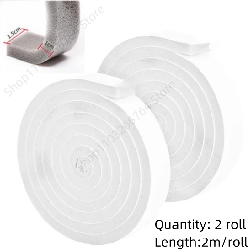 Bande d'étanchéité auto-adhésive en mousse pour porte et fenêtre, 4M (2 rouleaux), coupe-vent, insonorisée, coupe-froid, bande d'étanchéité anti-poussière: Kaki