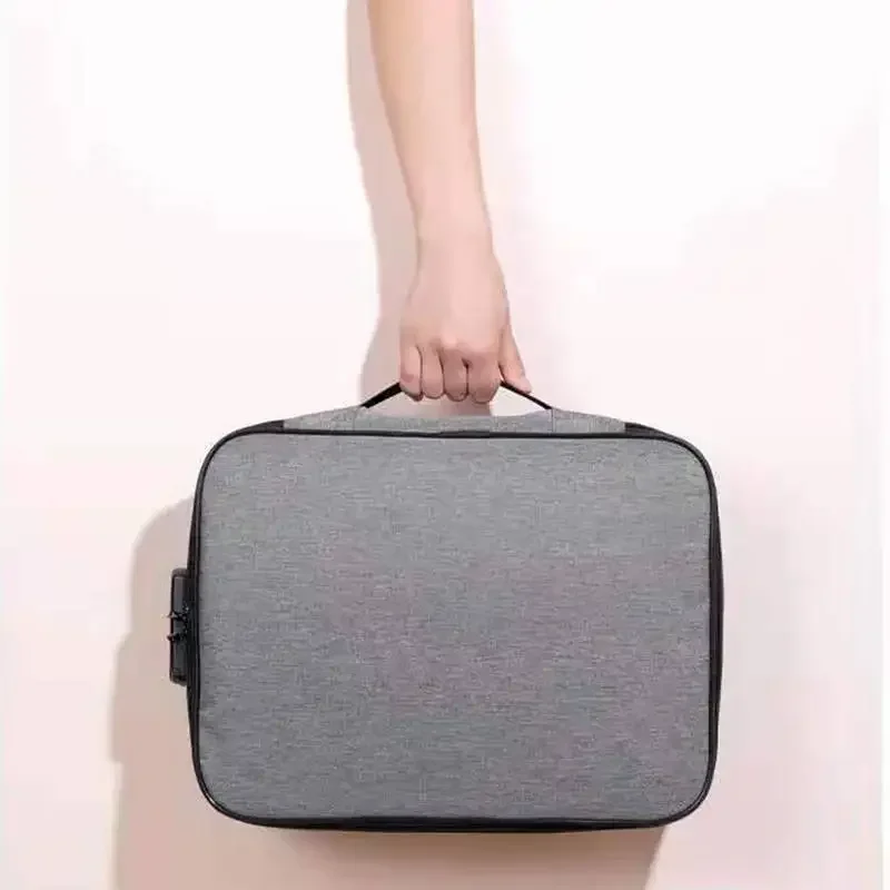 Valigetta multifunzionale Borsa per documenti impermeabile per ufficio Viaggio d'affari Carta bancaria Organizzatore di passaporti Accessorio da viaggio