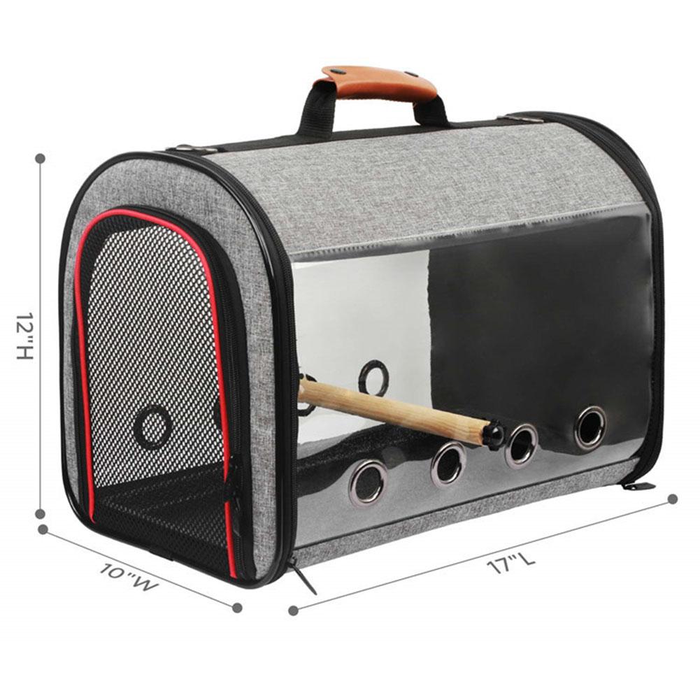 Bird Travel Carrier Transparent Bird House Portable Parrot Tote Backpack With Double Zipper Bird Cage
