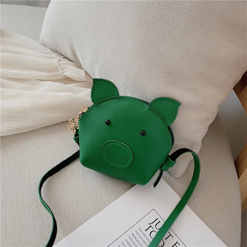 Monedero de oveja renagada para niñas, monedero para niños, bolso cambiador pequeño de piel sintética con dibujos animados para niños, bandolera tipo mensajero de princesa: Green