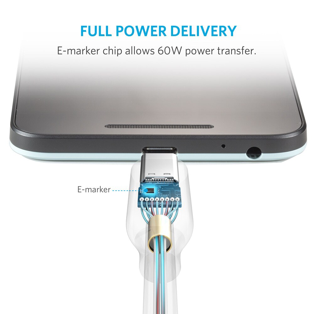 Anker Powerline USB-C a C 3.1 gen 1 cavo, alimentazione per dispositivi USB genere-c galassia,pixel,iPad pro 2018,MacBook,Matebook ecc