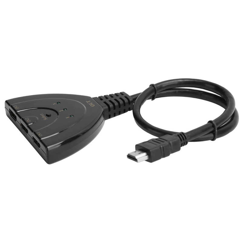 3 in 1 Out Splitter 3 input 1 Output HD Multimedia Interface Converter 4K Switch Hub Box Splitter with Cable