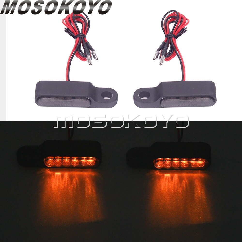 LED Mini Motorrad Blinker Anzeige Blinker Licht Blinkt Läuft Lampe für Harley Sportster Cafe Racer Chopper Bobber: black