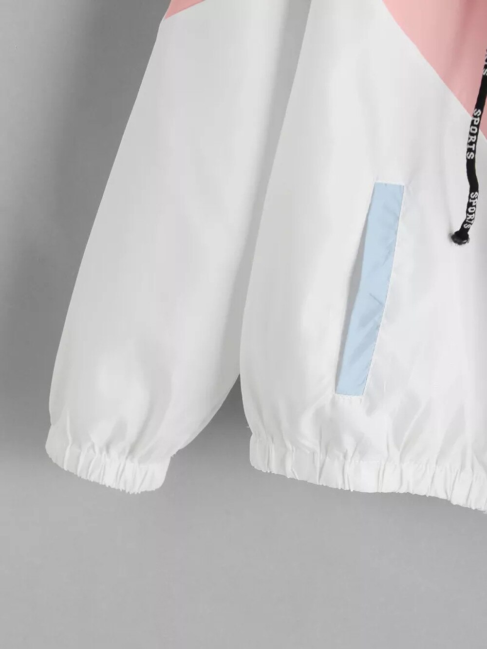 Hiver popeline poches zippées vestes de plein air basique Patchwork mince manteau rabattu fermeture éclair col décontracté manteau à capuche