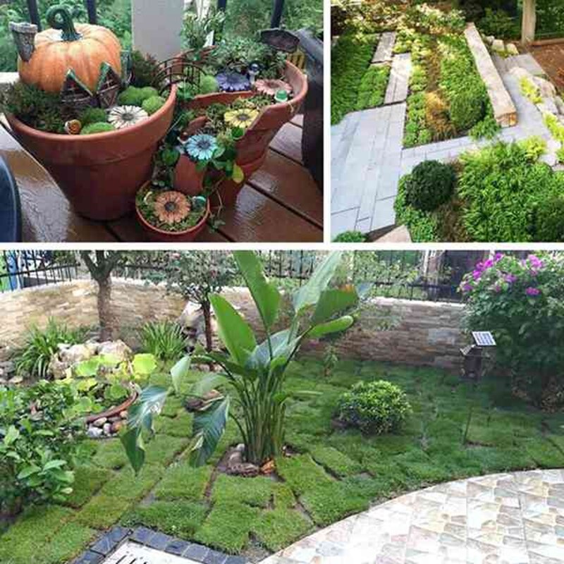 6 Pieces of Artificial Turf, Miniature Grass Garden Decoration Artificial Floor 15X15cm / 30X30cm