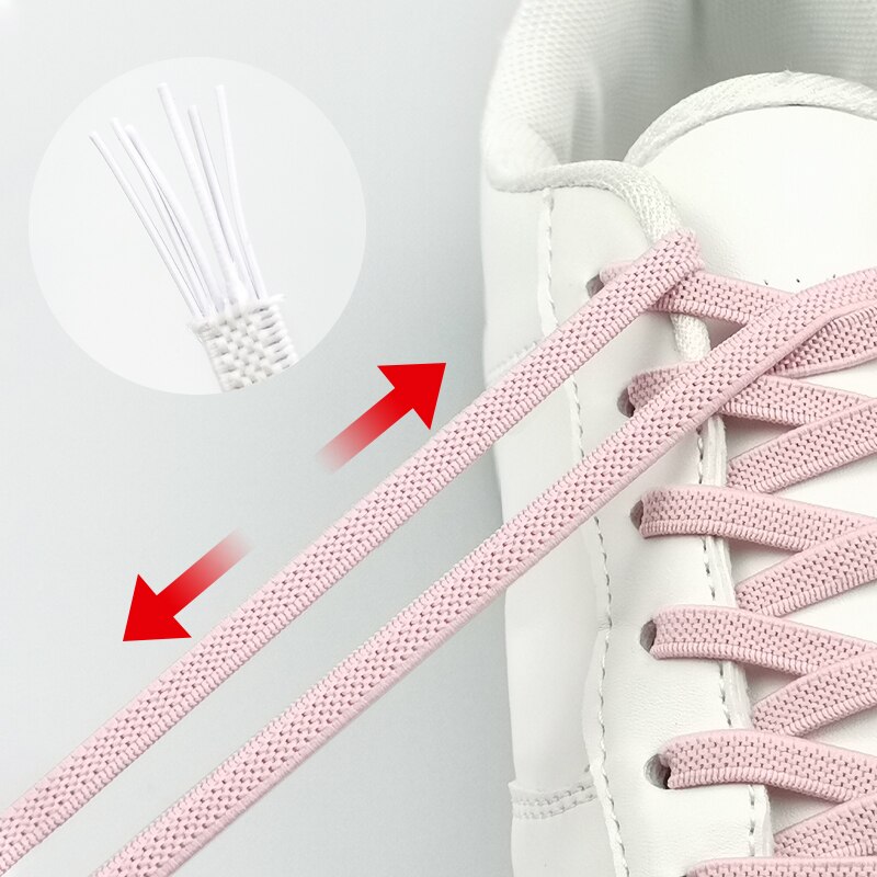 1 paire aluminium métal serrure lacets élastique chaussure lacets spécial pas de cravate lacet pour hommes femmes laçage caoutchouc Zapatillas 20 couleurs