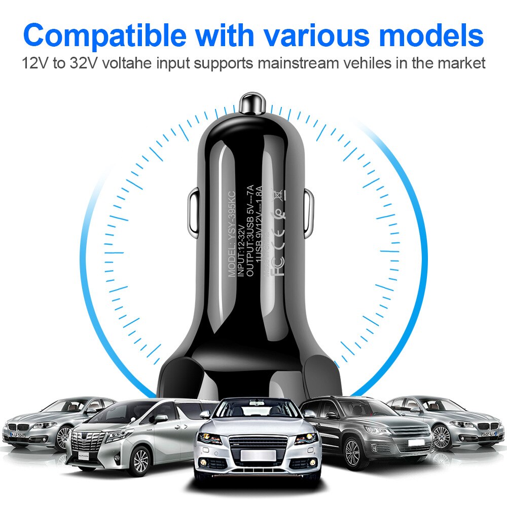 Cargador de coche USB QC 3,0 cargador de coche para iPhone USB de carga rápida del teléfono móvil del 3A coche de la motocicleta del cargador usb cargador de coche