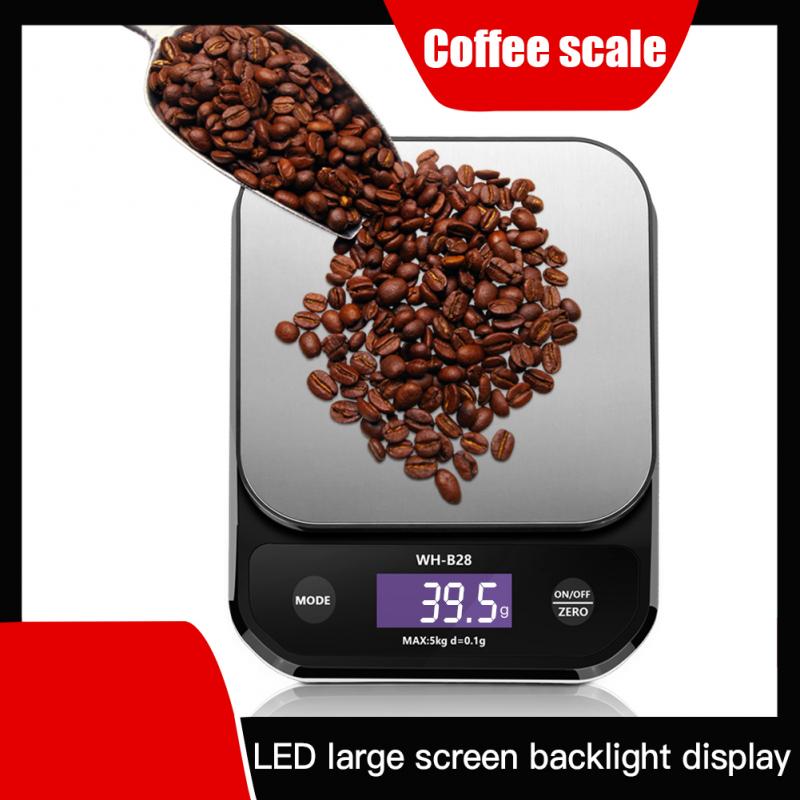 Electronic Coffee Scale Hand Versatile Bar Electronic Kitchen Scales Gram Scale 5kg 0.1g Kitchen Scale LED Display Food Scale