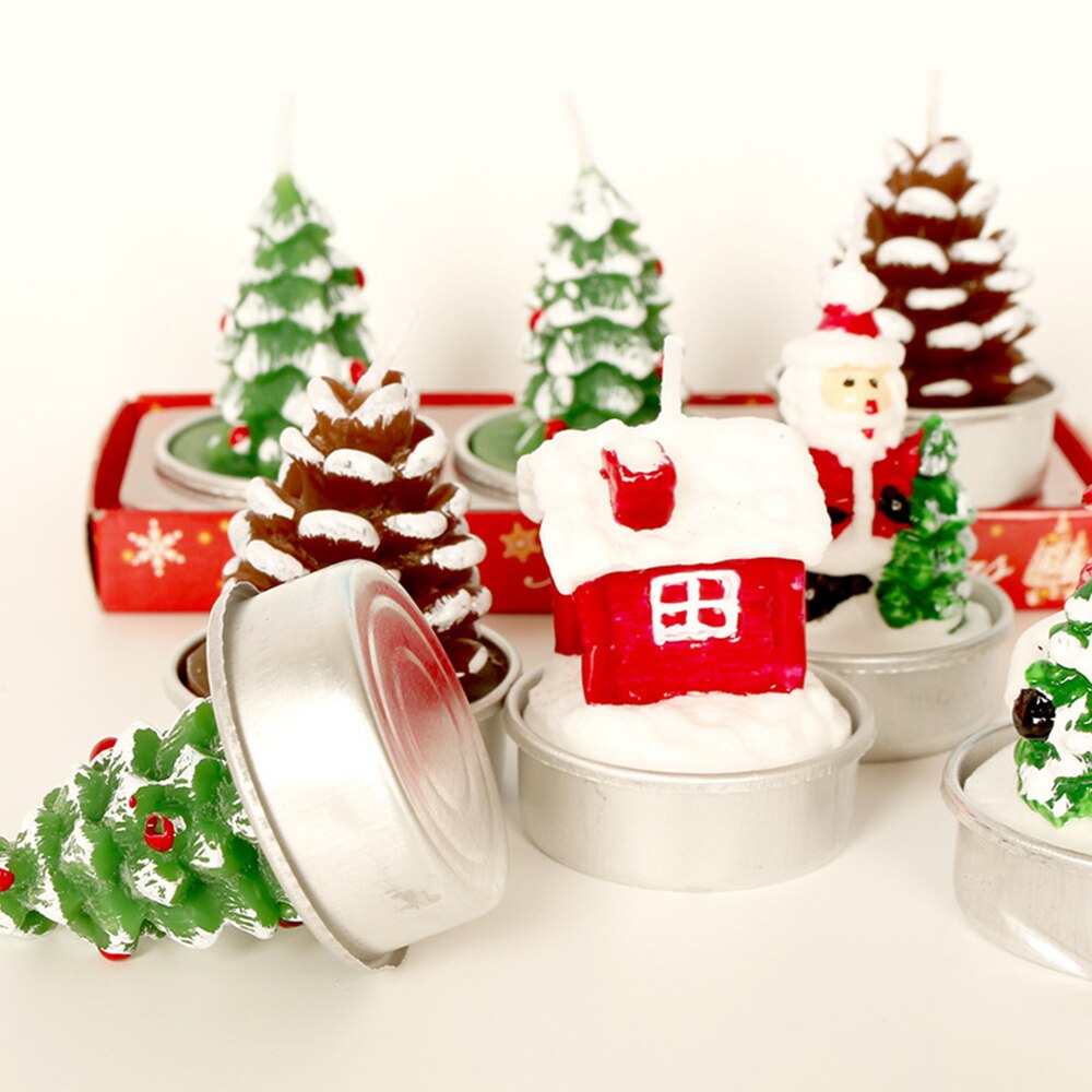 3pcs/Set Merry Christmas Candle Santa Claus Paraffin Candles Xmas Year Wedding Party Supplies Christmas Decorations For Home