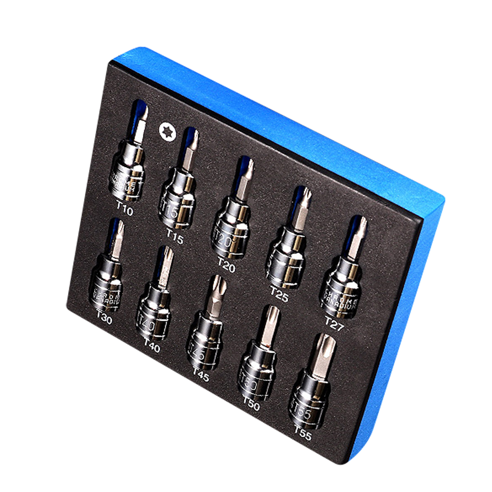 10pcs 3/8-inch Torx Bit Socket Set T10-15-20-25-27-30-40-45-50-55 CRV Bits