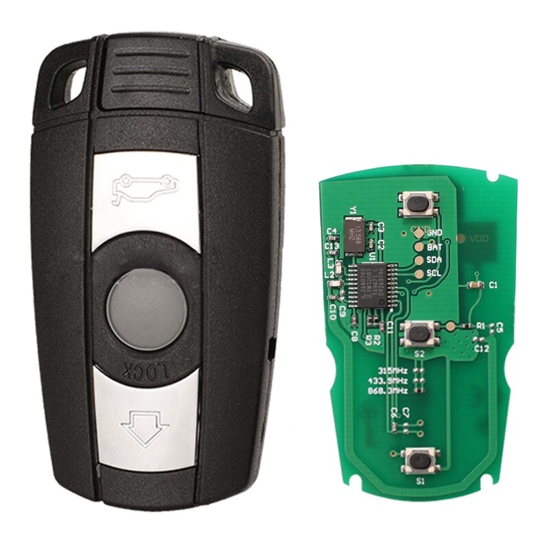315/433/868Mhz Auto Afstandsbediening Toetsen Compatibel Met 1/3/5/7 Serie CAS3 X5 x6 Z4 Emergency Reserve Sleutels: B
