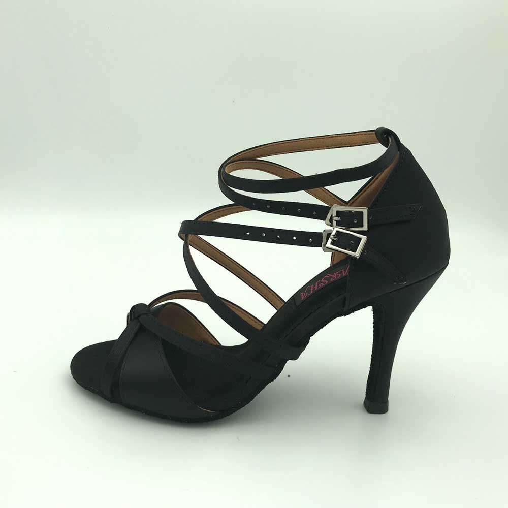 9cm szpilki łacińskie buty do tańca dla kobiet buty Salsa dropshipping modne buty MS6209BLKS na niskim obcasie dostępne za darmo