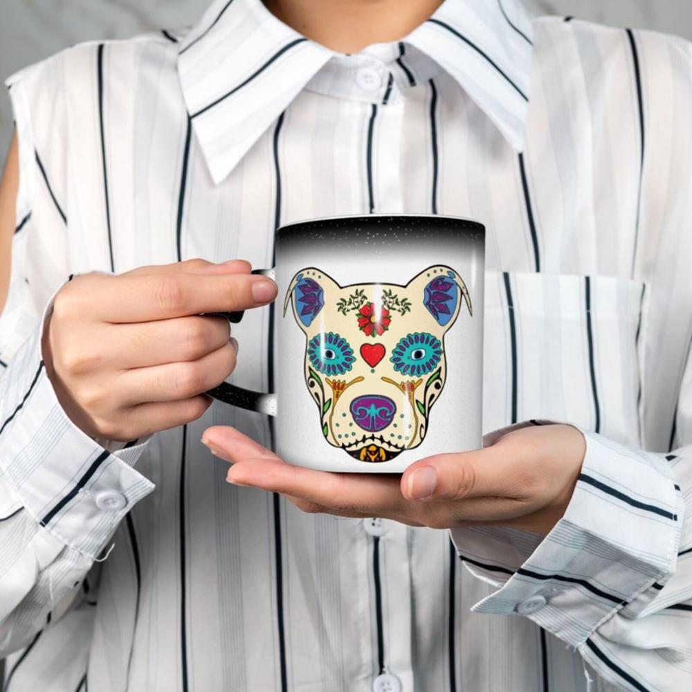 Pit Bull Sugar Skull Bulldog coffee K mugs glass cups tazas set kubek christmas kubki drinkware disposable solo holder donut
