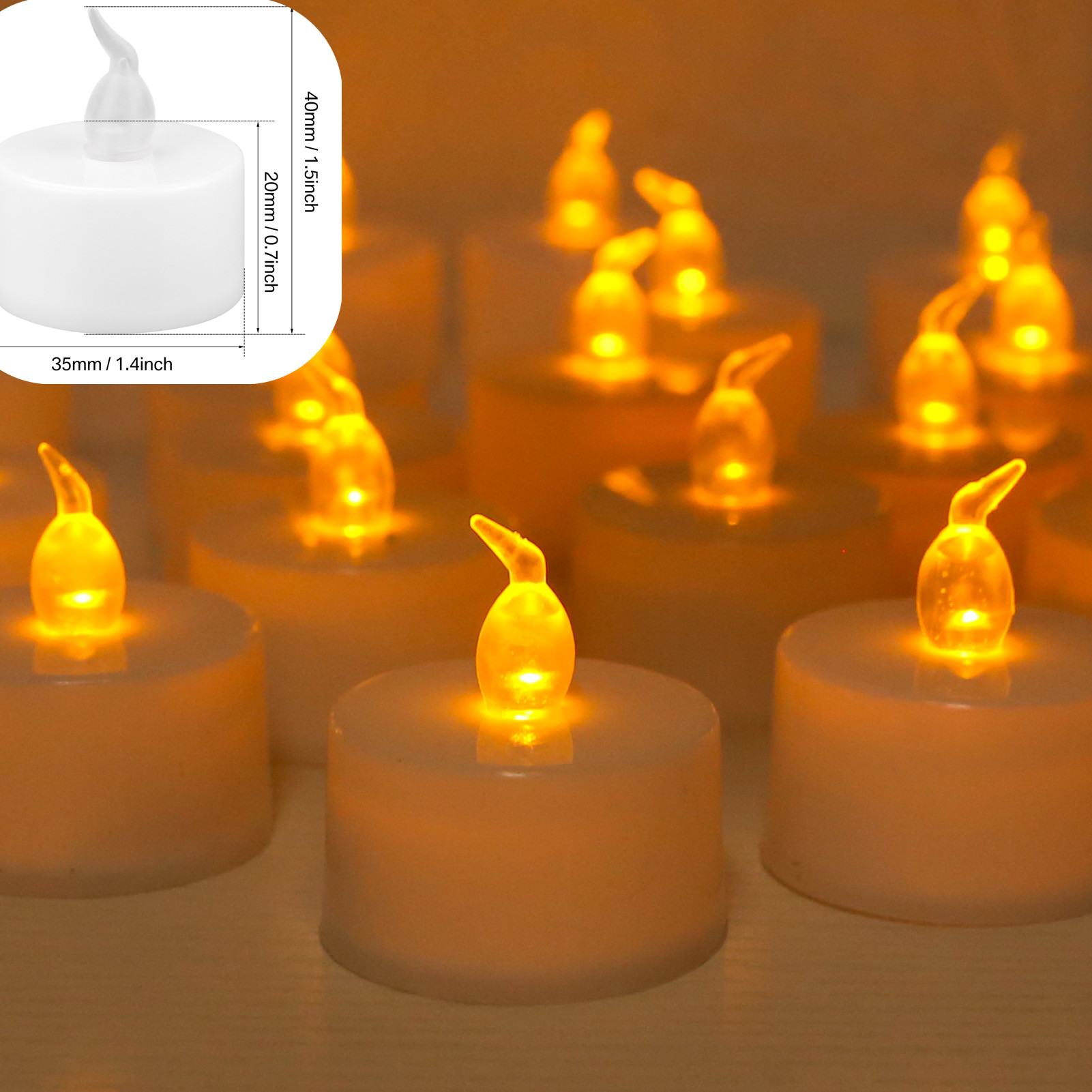 Led-ljus 24/12- pack flamlösa flimrande värmeljus varmvita ljus för fest bröllop födelsedag jul heminredning: Blå / Ljusgrå