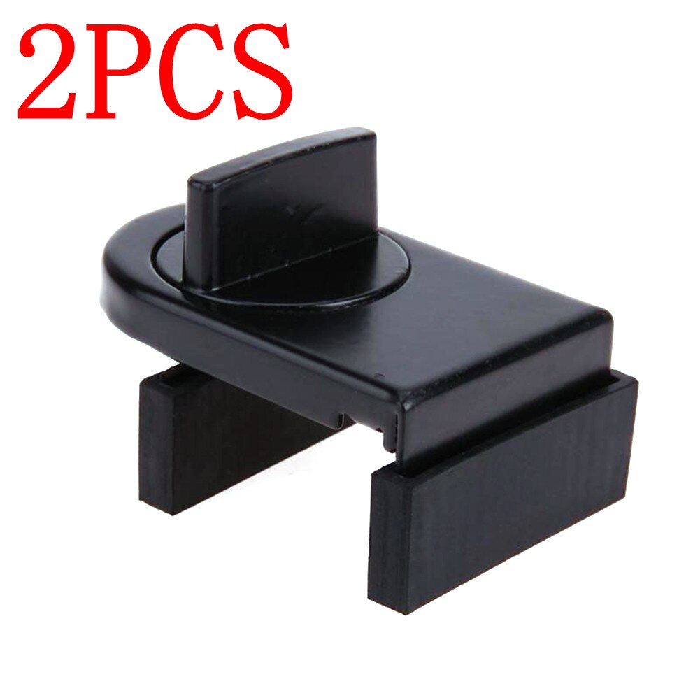 Sliding Sash Stopper Cabinet Locks Straps Doors Security Anti-theft lock Window Sliding Door Baby Kids Child Safety Doors Lock: 2pcs Black