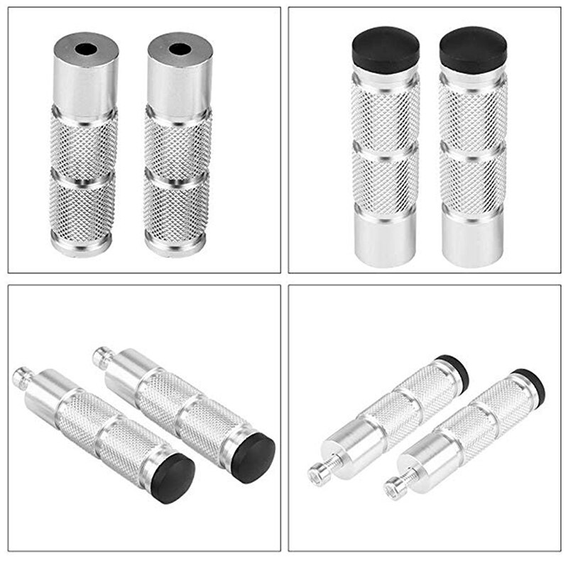Footrest Durable Tools Universal Aluminum Alloy Rear Foot Pedal Motorcycle Round Extension Pegs Replacement Threaded: white