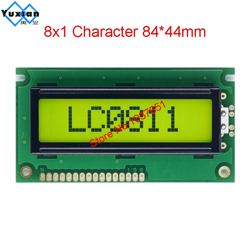 Módulo LCD 0801, 8X1, pantalla de caracteres, 84x44mm, LC0811-LY, buena