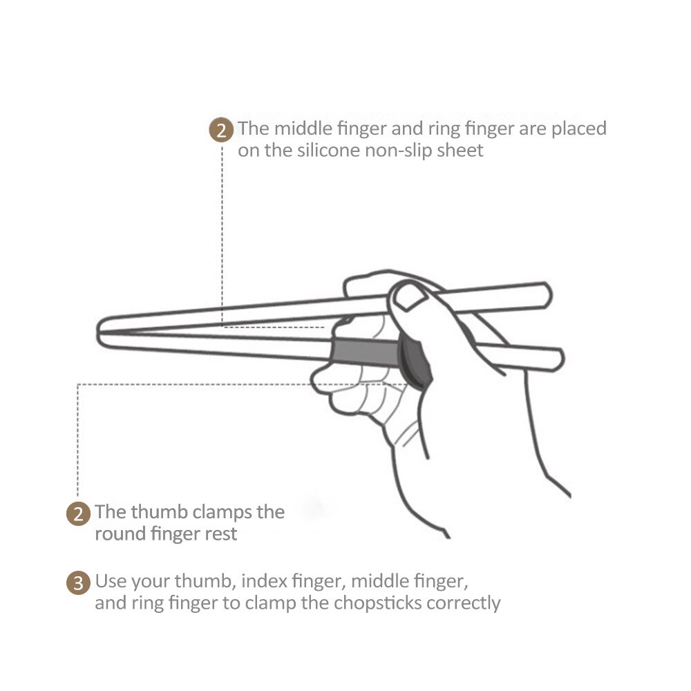 Palillos chinos para niños, palillos de aprendizaje, palillos de entrenamiento reutilizables, accesorios de vajilla de cocina, 1 par