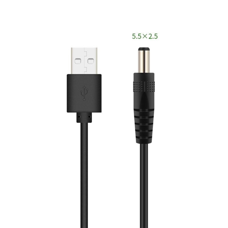 Cable de carga con puerto de USB a DC, Cable de alimentación DC/5,5x2,1 DC/5,5x2,5 DC/3,5x1,35 DC/4,0x1,7 DC/2,5x0,7: 0.5 M / DC 5.5x2.5