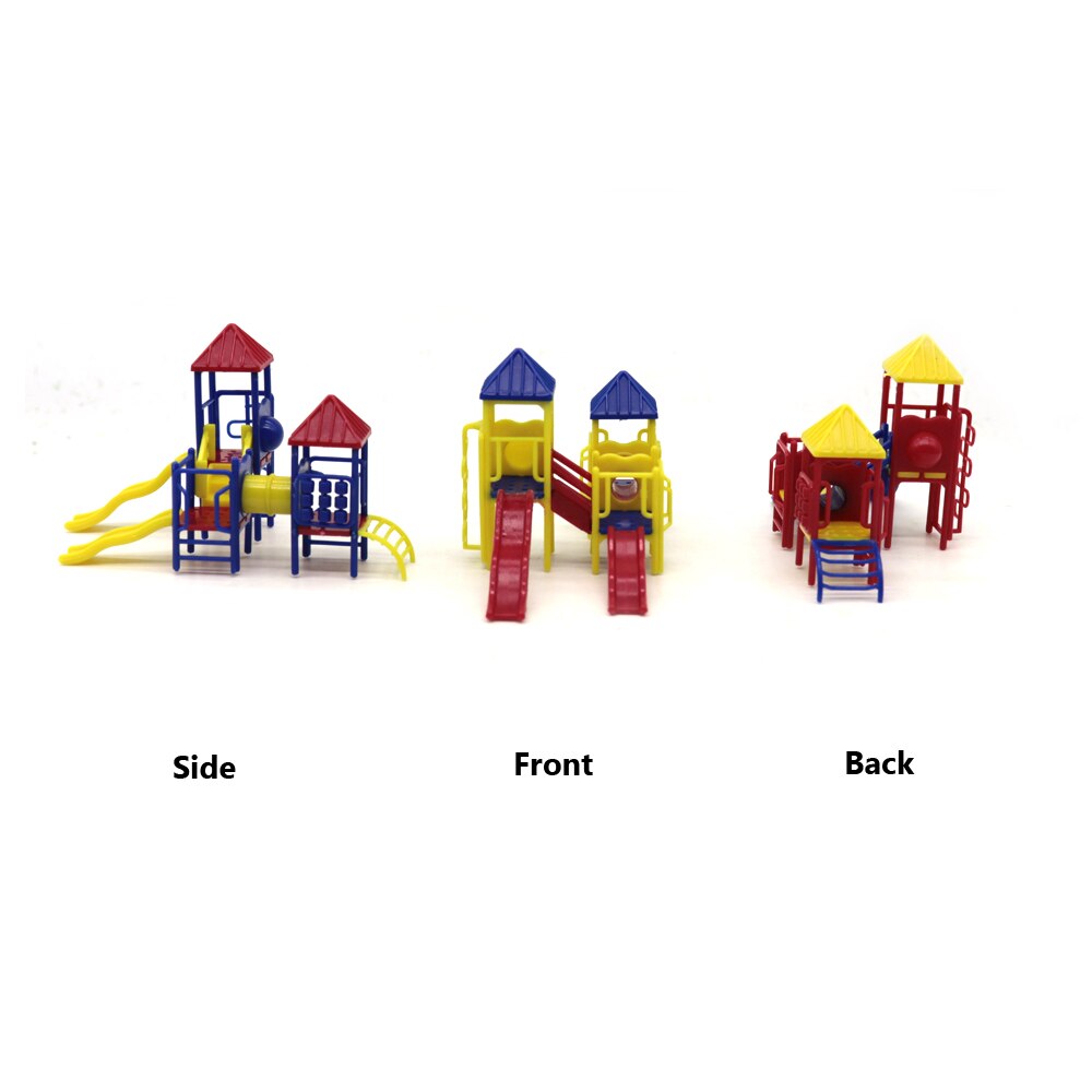 3pcs Miniature Playground Slide 1:75 Scale Model Slide ABS Plastic Learning Education Model Making Set Diorama Toys For Children