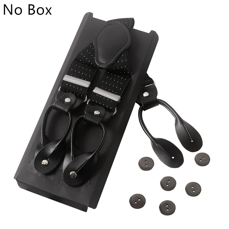 Vintage 3.5 Cm Wide Black Leather Suspenders Men Leather Button Suspenders Pant Braces Male Wedding Unisex Wear: Milky White