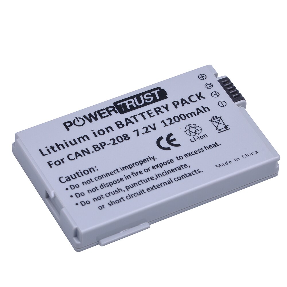 PowerTrust BP-208 BP208 Rechargeable Battery for Canon DC10 DC19 DC20 DC21 DC22 DC40 DC50 DC51 DC95 DC100 DC200 DC201 DC210