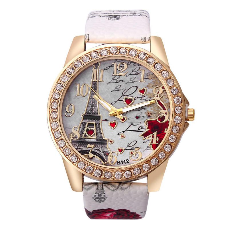 Mode Vrouwen Lederen Casual Horloge Luxe Analoge Quartz Crystal Horloge Casual Vrouwelijke Horloge Luxe