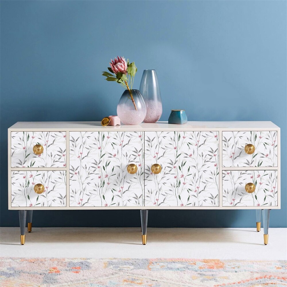 LUCKYYJ-papel tapiz de hoja Floral para pared, vinilo autoadhesivo, de papel de pared para paredes, baño, dormitorio, decoración del hogar