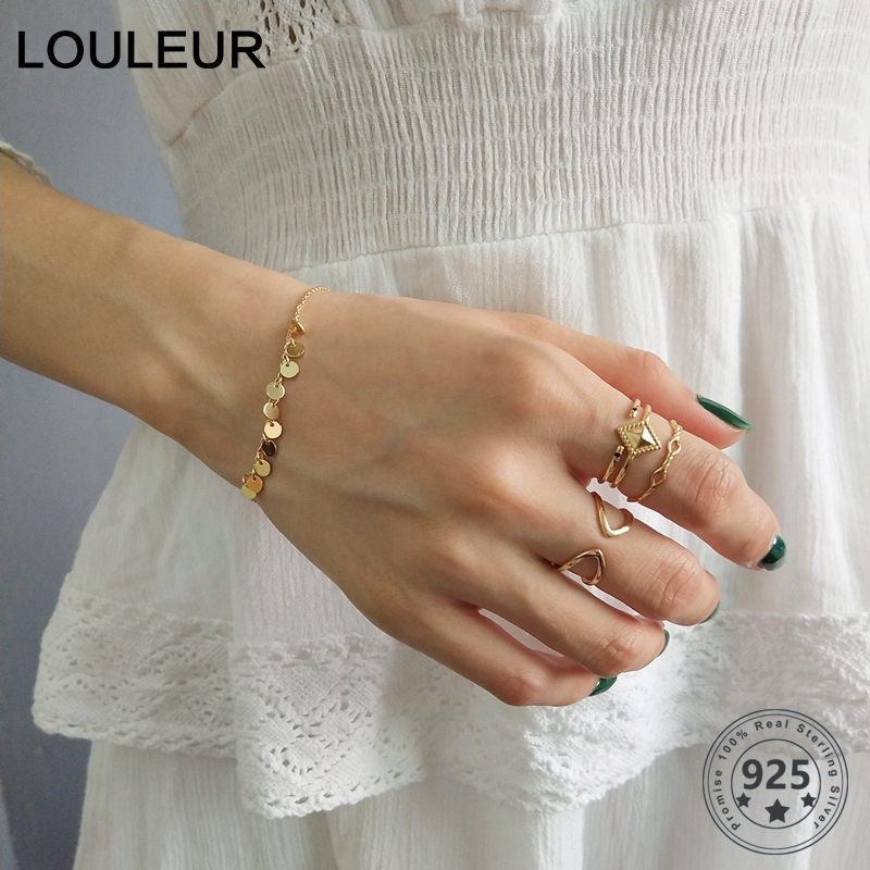 925 sterling silver wafer string bracelets simple personality wild cute bracelets for women charms jewelry