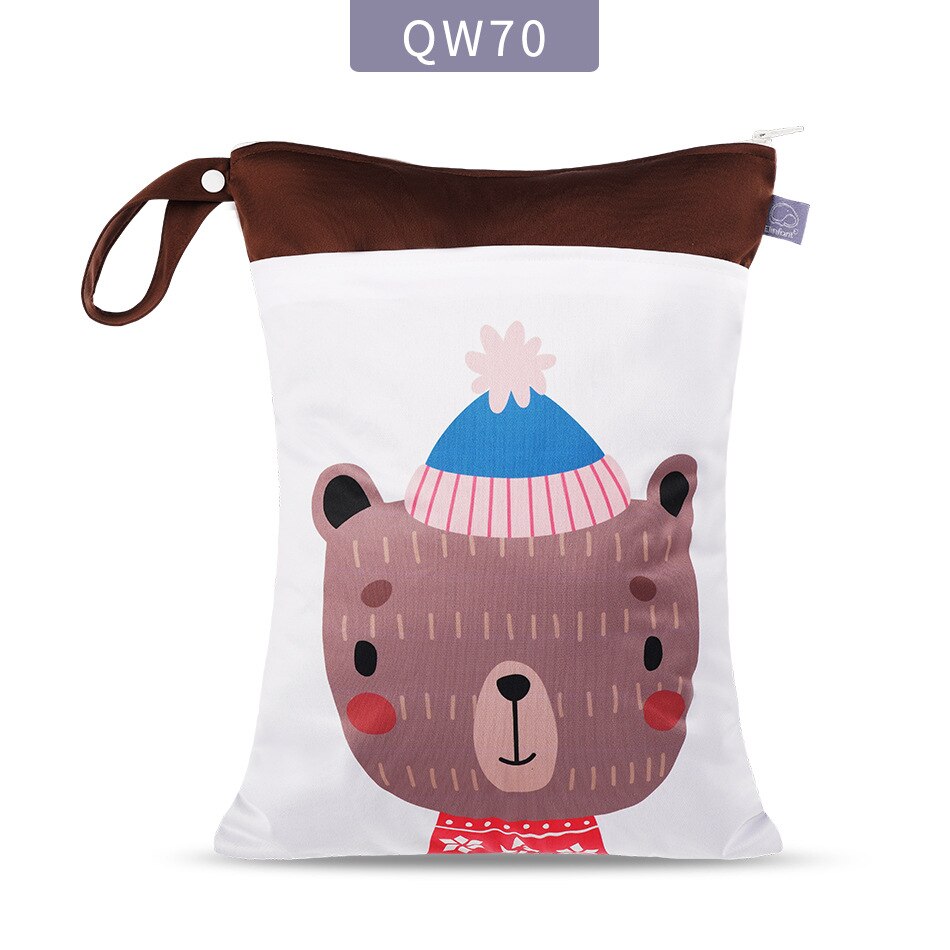 Hylidge 2 Rits Zak Voor Natte Wandelwagen Zak Waterdichte Pul Baby Luiertas Voor Mama 30X40Cm Wasbare wetbag Luier Organisator Tas: QW70 30x40CM
