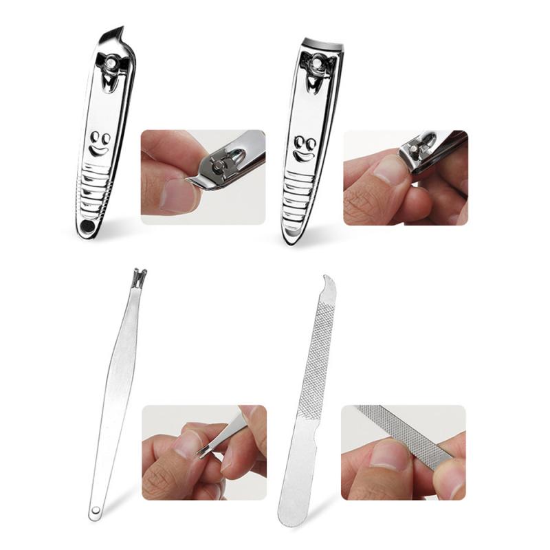 8Pcs/Set Multifunction Nail Clipper Stainless Steel Nail Scissors Clipper Tweezer Tools Foot Care Pedicure Tool