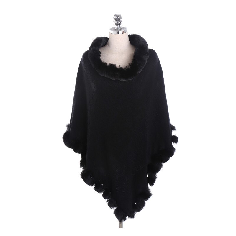 Vinter varme solide ponchoer og kapper til kvinder overdimensionerede sjaler indpakker kashmir pashmina kvindelig bufanda: 3