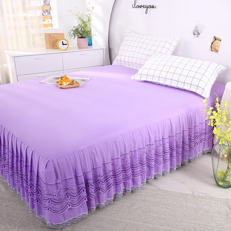 Jupe De Lit Beige à Volants — Taille King/queen, Tombant 12 Pouces, Tissu Coton/polyester, Occasion