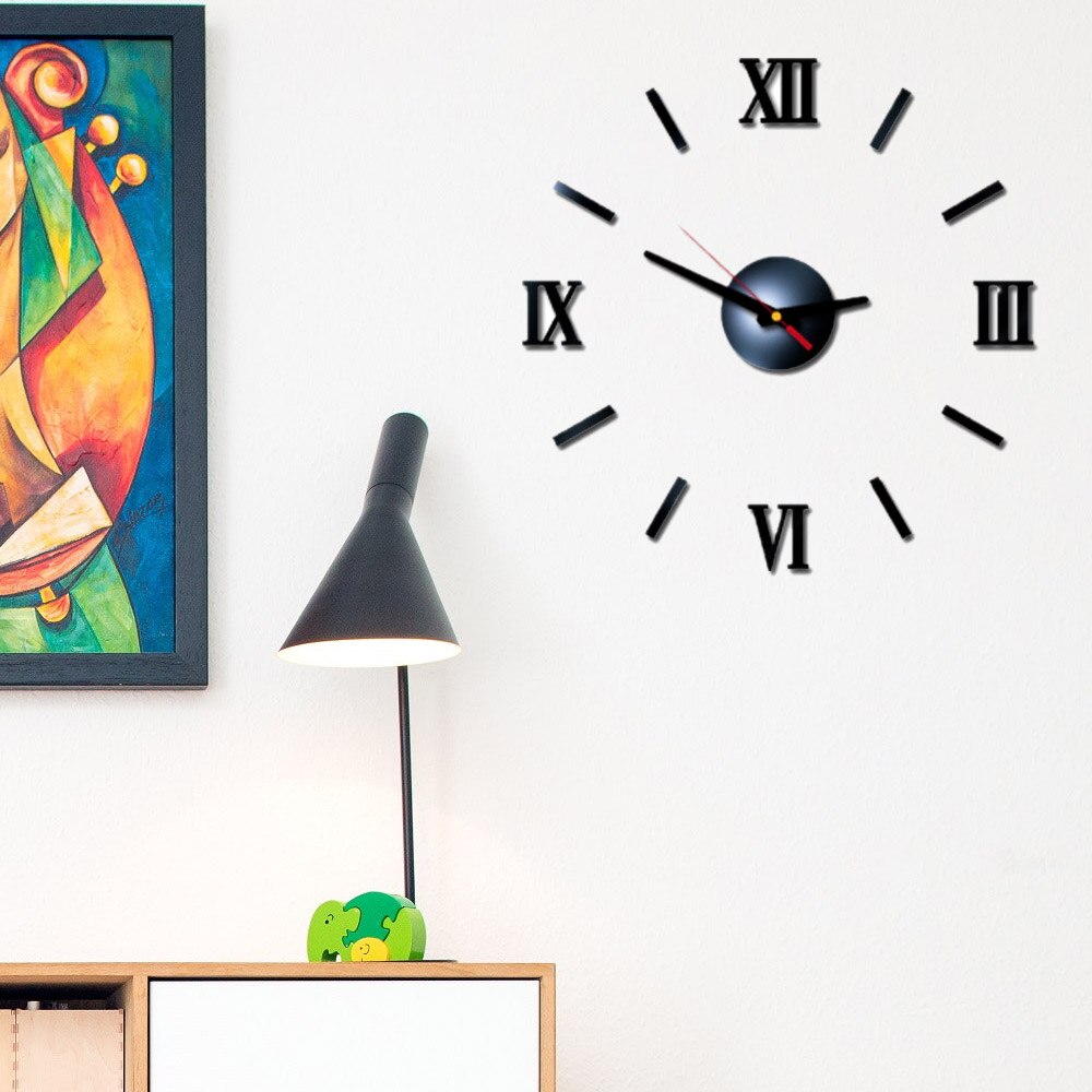 3D Zauberstab Aufkleber Uhr DIY Stumm Moderne Kunst Wohnkultur Einfache Nützlich Funktionieren Acryl Spiegel Zauberstab Aufkleber Uhr Wohnzimmer
