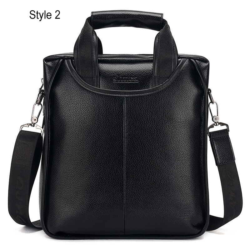 Leather Laptop Shoulder Bags Men Briefcase Messenger bolso hombre Crossbody Bags For Male Handbags Men's Briefcase XA621: Black 02