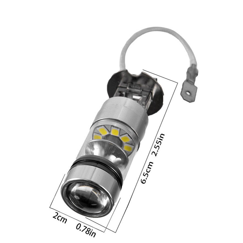 2 Stuks 100W H3 Led Mistlamp Rijden Lamp 12/24V Auto Mistlamp Koplamp 10000LM Wit 6000K Auto Koplamp Auto Accessoires