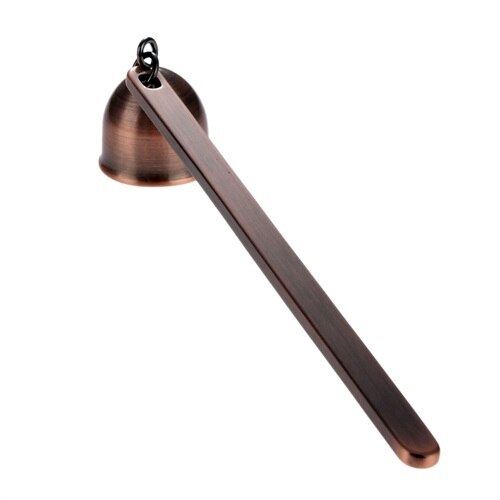 1pc rostfritt stål oljelampa kutter lock ljus veke trimmer släckt eld klocka form ljus snuffers ljus tillbehör 20*3cm: D