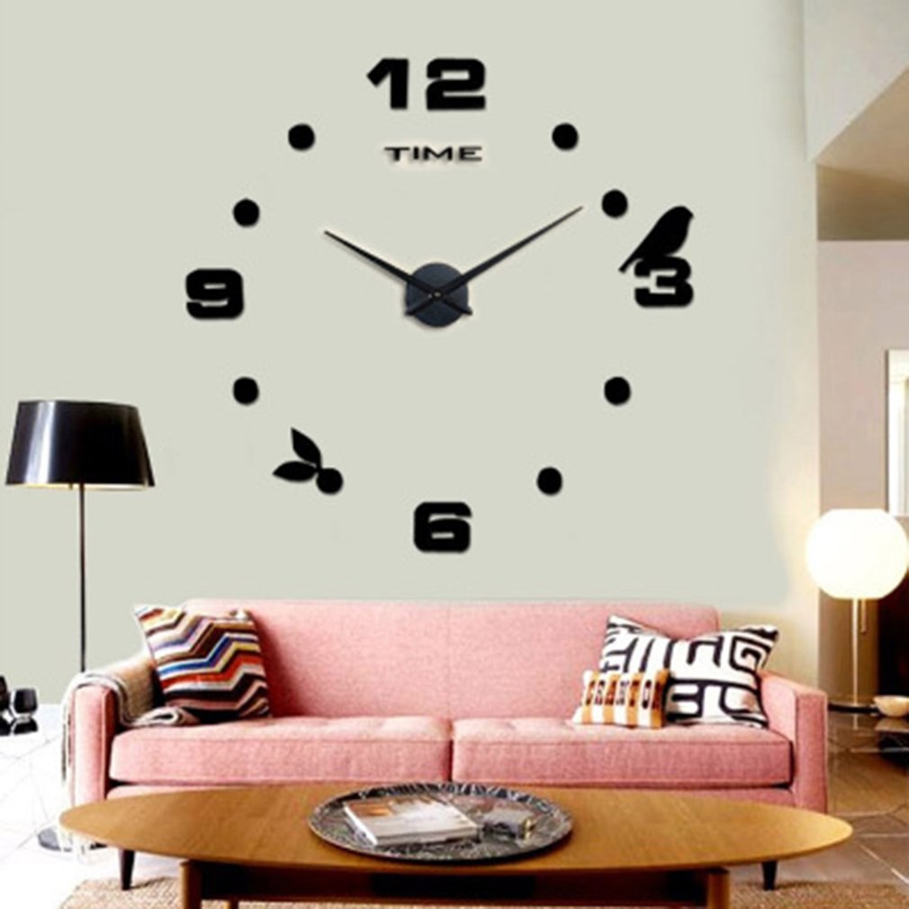 DIY large size 1 meter Nordic bird digital clock