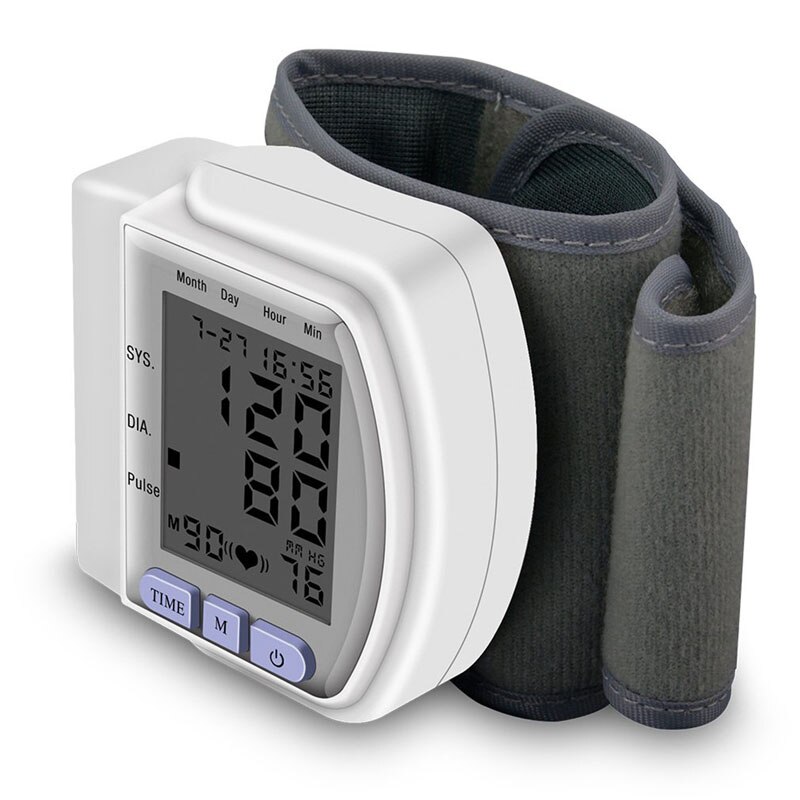 Automatic Digital Wrist Blood Pressure Monitor meter for Measuring Heart Beat And Pulse Rate DIA Tonometer with Cuff 60 memory: Blood Pressure