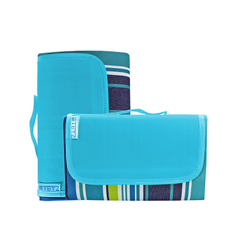 200cm*150cmWaterproof Foldable Outdoor Camping Mat Widen Picnic Mat Plaid Beach Blanket Baby Multiplayer Mat: Sky blue