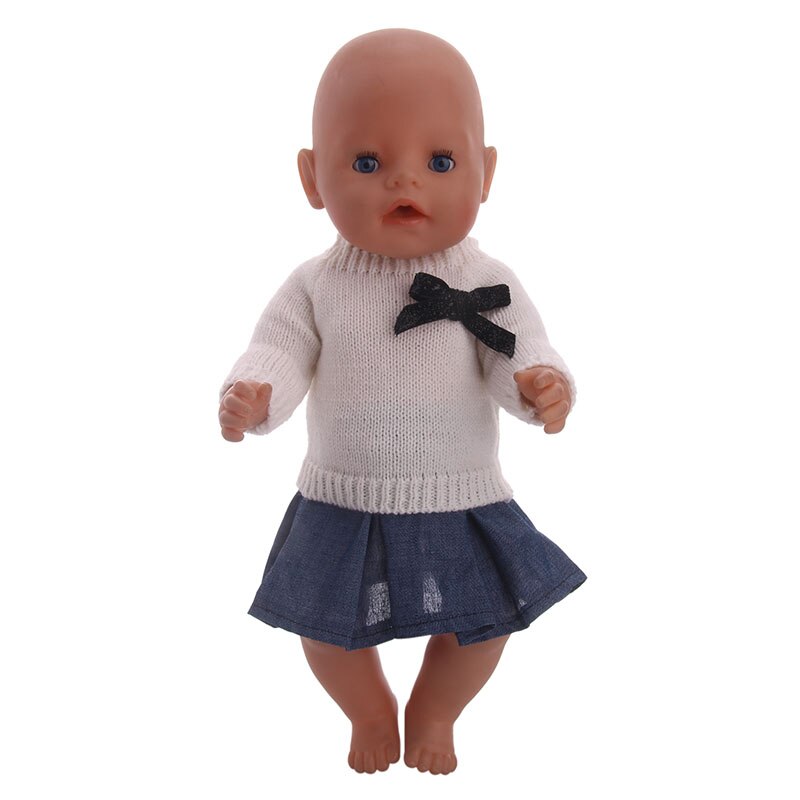 4 unids/set muñeca ropa chaleco camiseta falda Leggings para 18 pulgadas americano y 43 Cm muñeca nacida para generación Navidad bebé niña juguete: n1485