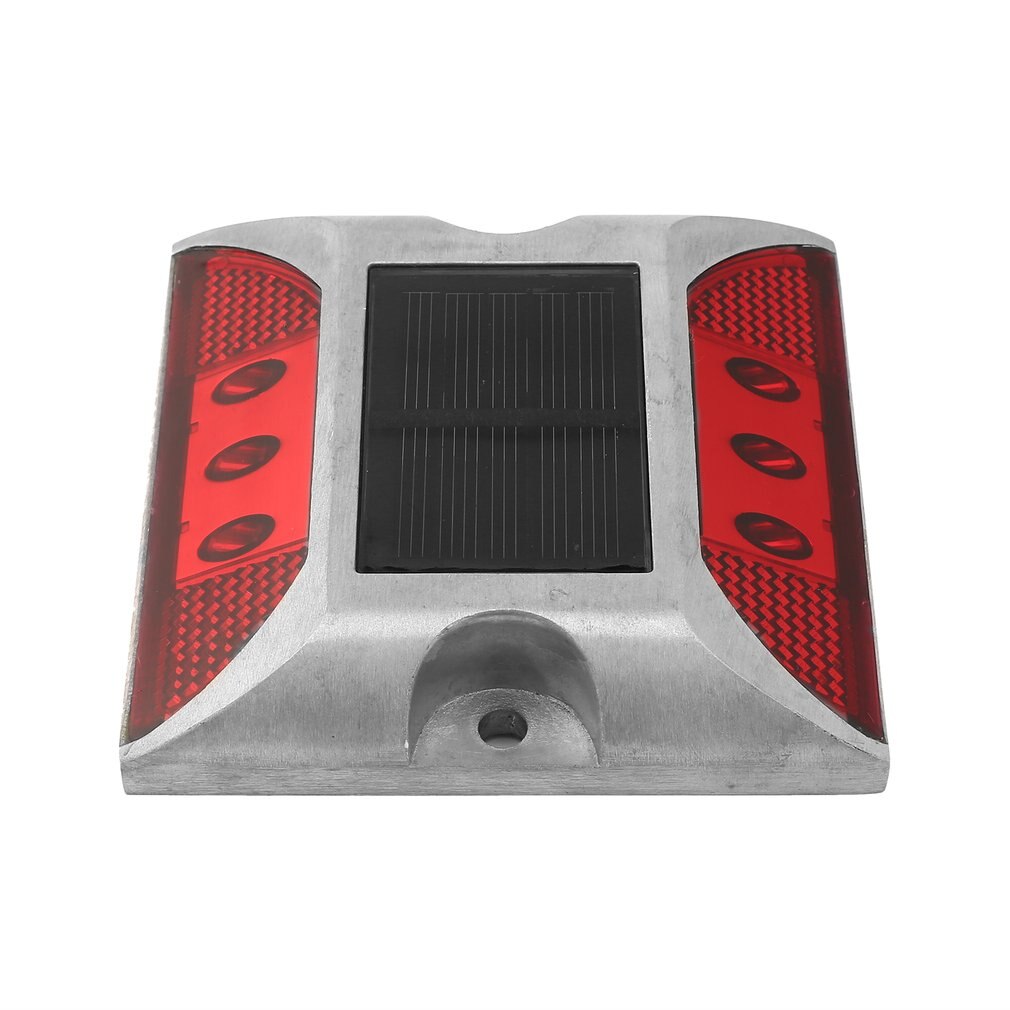 Aluminum Waterproof LED Solar Powered Road Stud Light Reflective Ground Light Path Deck Dock Warning Light