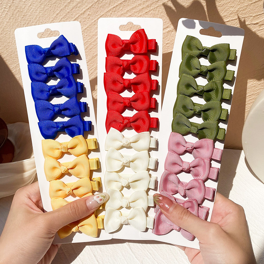 10 unids/set 2 ''lazos coloridos degradados pinzas para el cabello para niñas cinta hecha a mano horquillas con lazo pasadores accesorios para el cabello para niños