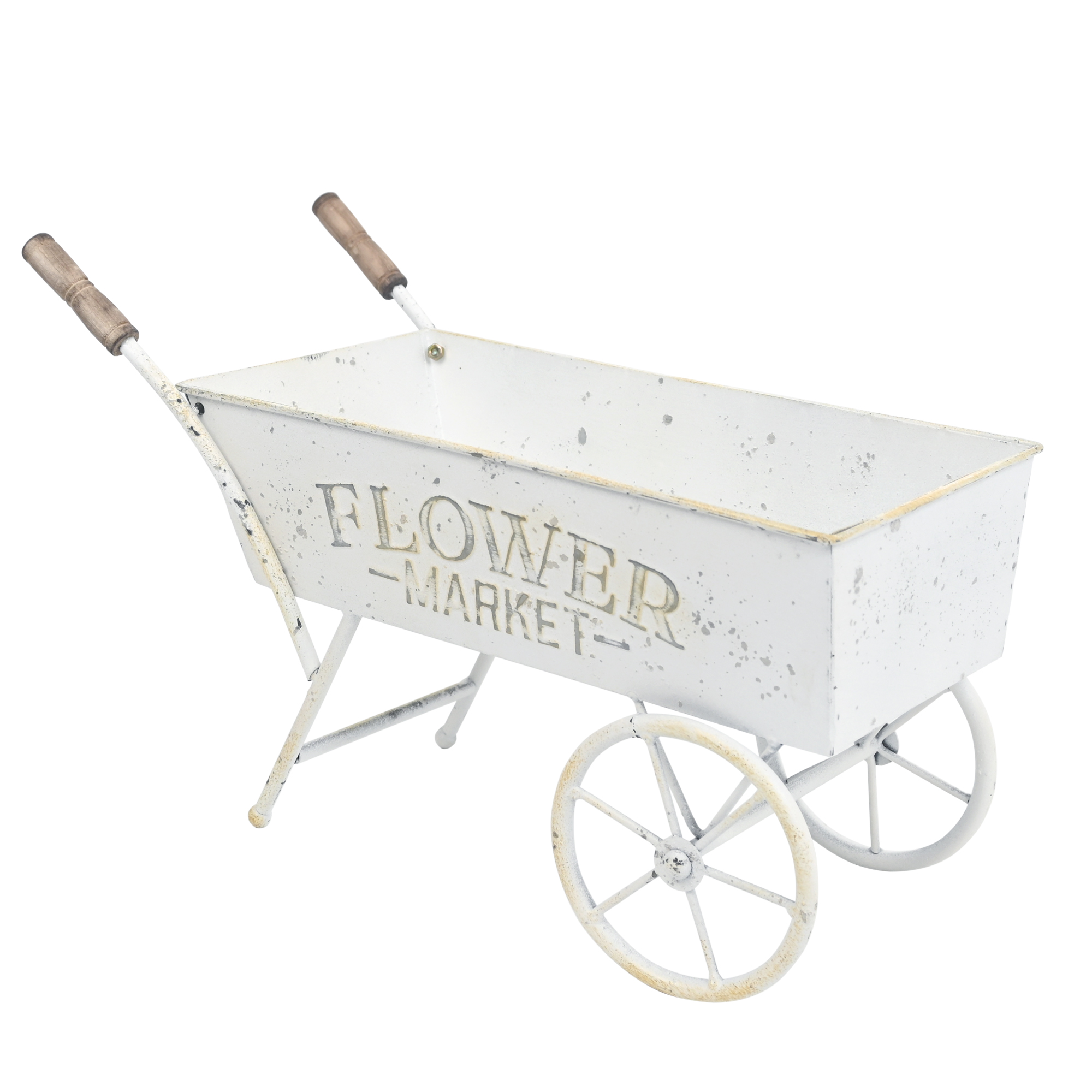 Carro de flores pequeño Vintage, macetero de carretilla, macetero de vagón de Metal para plantas de interior y exterior, carrito decorativo de jardín Pla