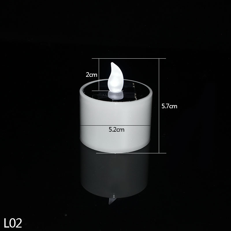 Flicker Candles Flameless Rechargeable LED Light Solar Candles Light Tea Lamps Bedroom Living Home Bar Decoration Supplies: 1P-L02